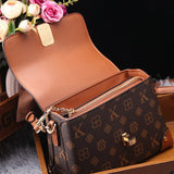Mini Monogram Satchel with Scarf Handle & Gold Clasp