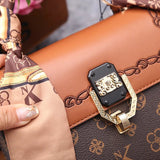 Mini Monogram Satchel with Scarf Handle & Gold Clasp