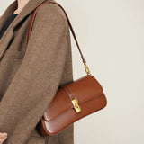 Noëlle Compact Sculpted Leather Baguette Bag
