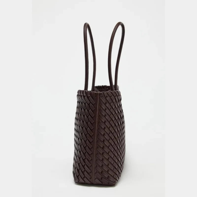Savessa Woven Top Handle Tote for Everyday Elegance - Vellegra