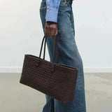 Savessa Woven Top Handle Tote for Everyday Elegance - Vellegra