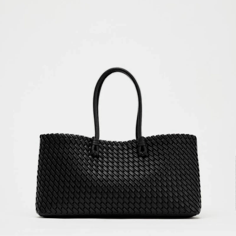 Savessa Woven Top Handle Tote for Everyday Elegance - Vellegra
