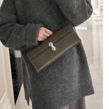 Savette-Inspired Leather Baguette Clutch - Vellegra