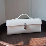 Savette-Inspired Leather Baguette Clutch - Vellegra