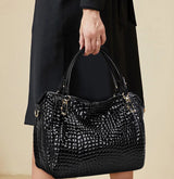Valmara Croc Tote – Cowhide Leather Everyday Bag with Embossed Texture