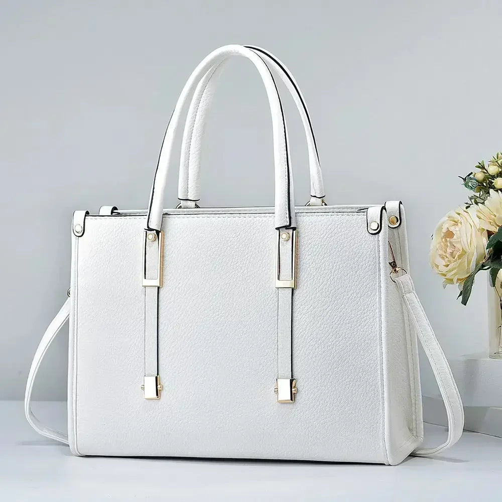 Mireva Structured Work Tote – Elegant PU Leather Office Bag