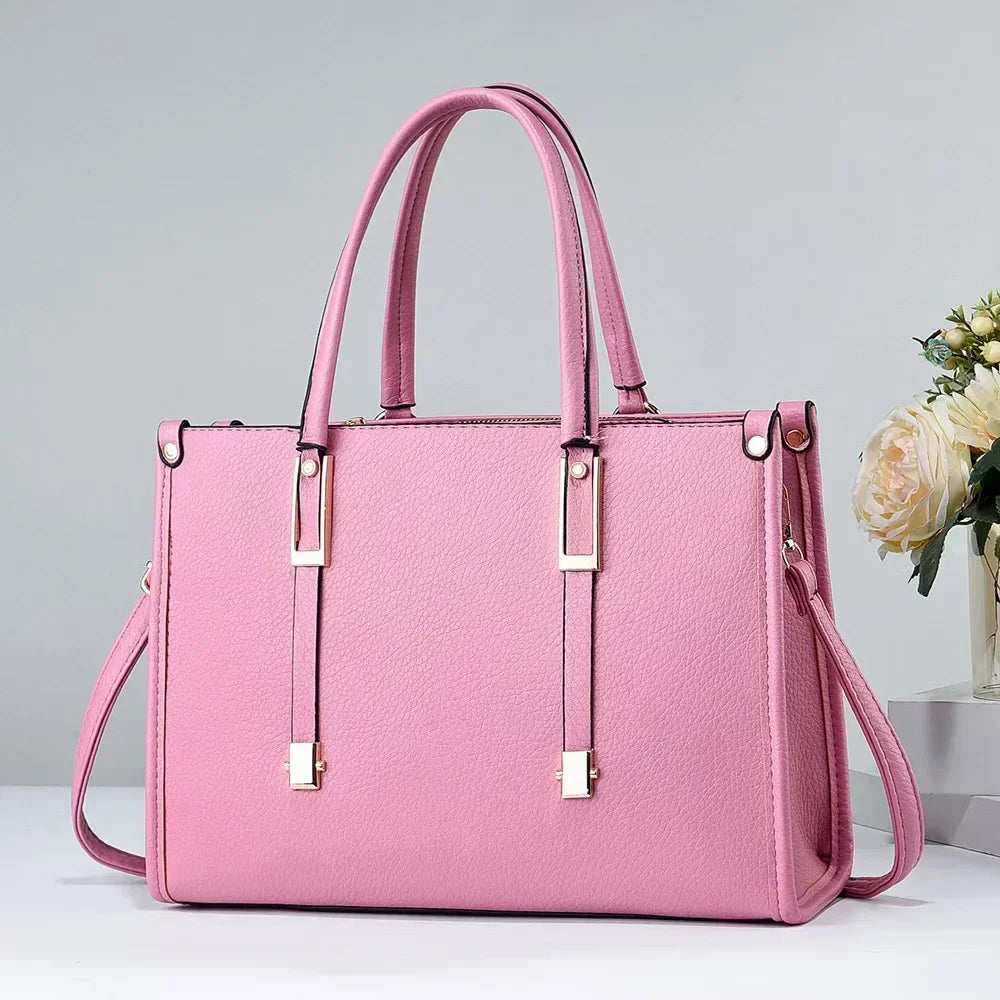 Mireva Structured Work Tote – Elegant PU Leather Office Bag