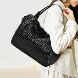 Valmara Croc Tote – Cowhide Leather Everyday Bag with Embossed Texture