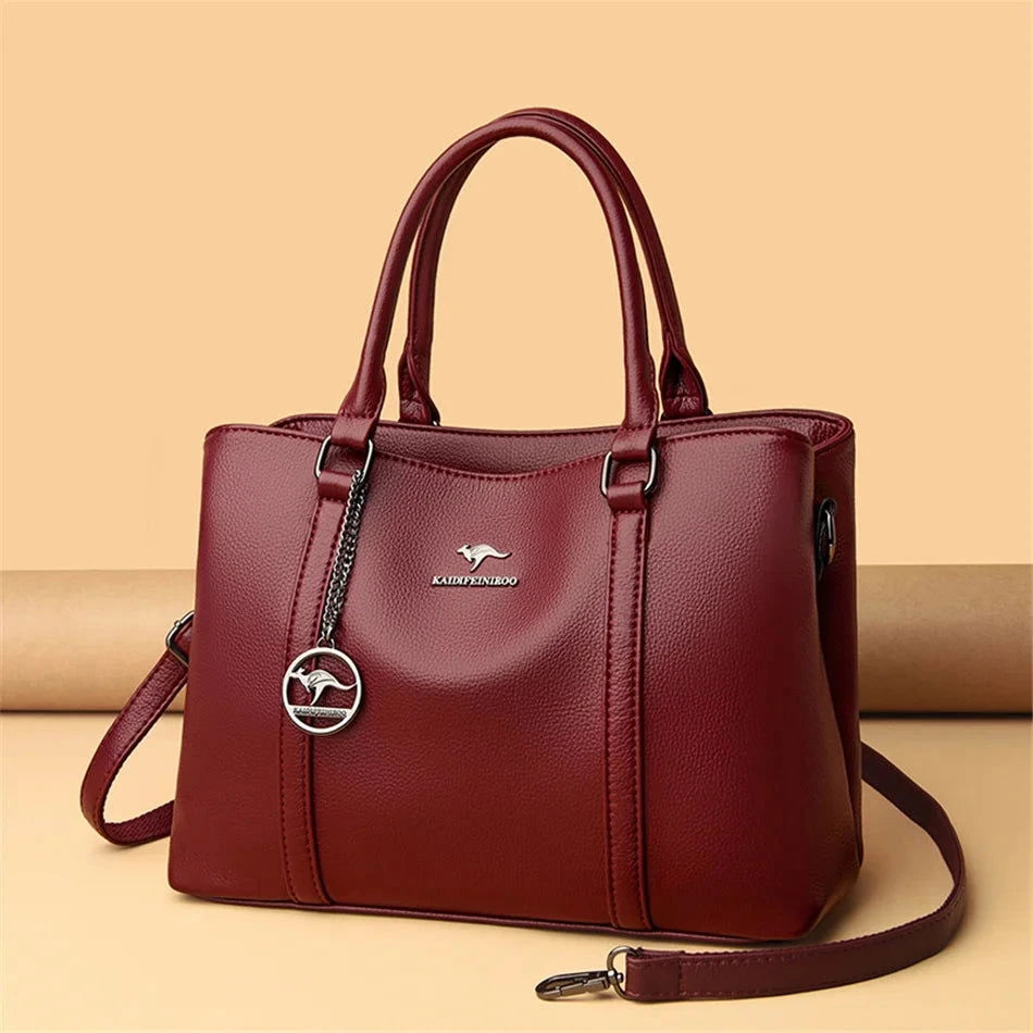Sculpted Pendant Shoulder Tote - VELLEGRA