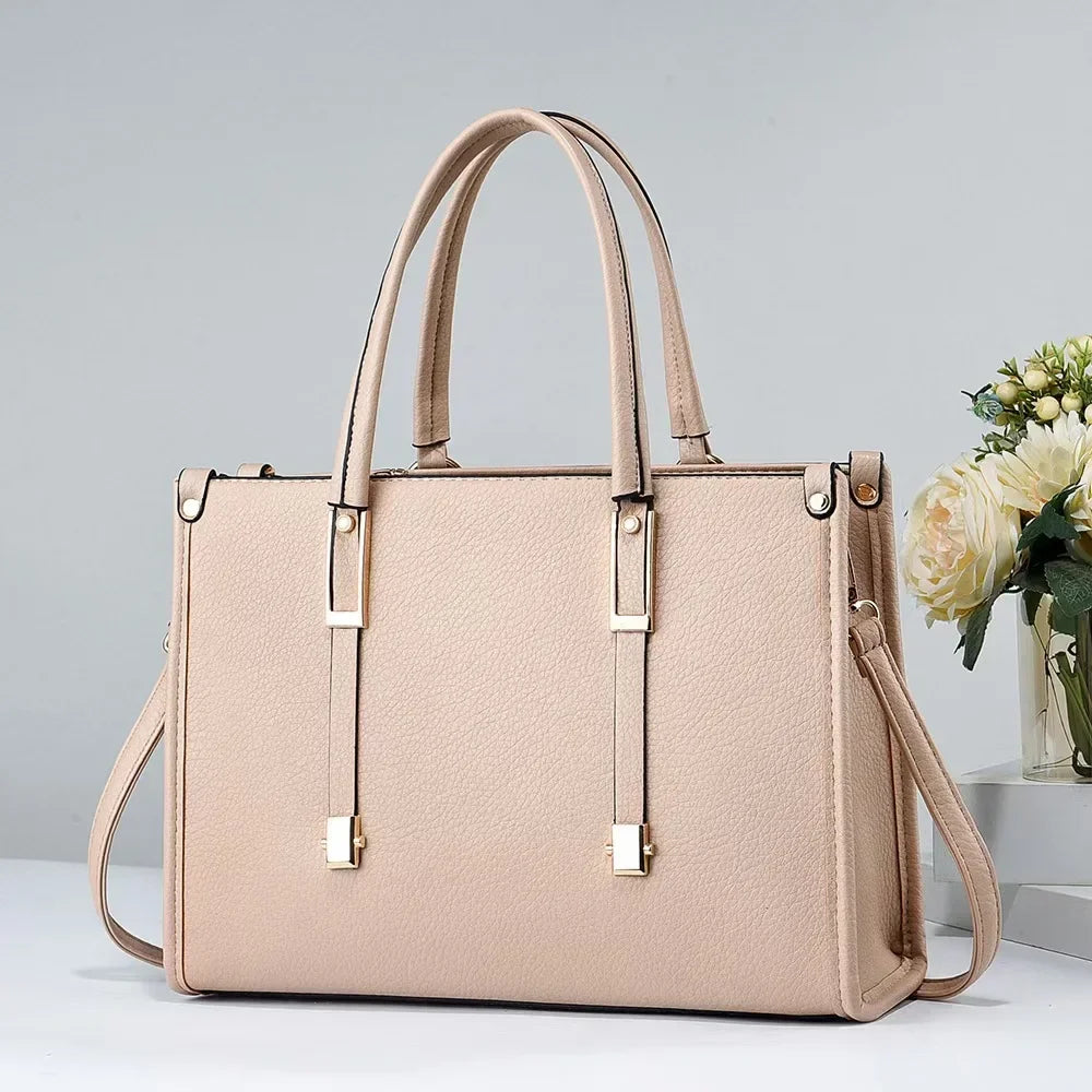 Mireva Structured Work Tote – Elegant PU Leather Office Bag