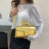 Lucerra Panther Handle Bag – Croc-Embossed Luxe Crossbody Clutch