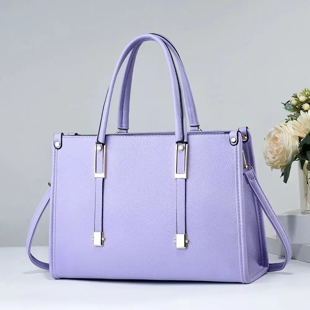 Mireva Structured Work Tote – Elegant PU Leather Office Bag