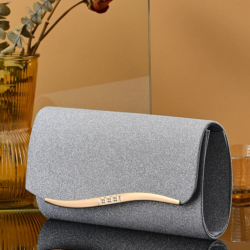 Noctelle Sequin Clutch – Evening Envelope Bag with Metallic Accent