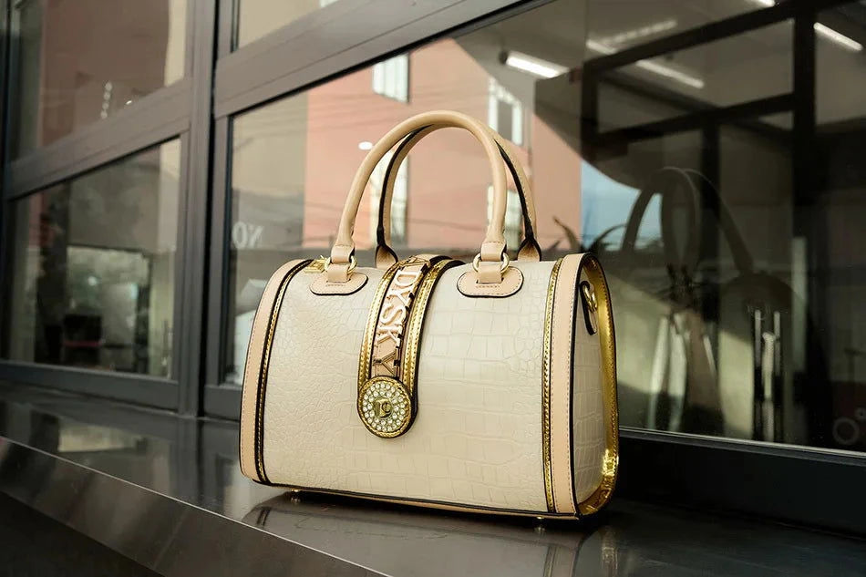 Seraphina Croc Boston Bag - Vellegra