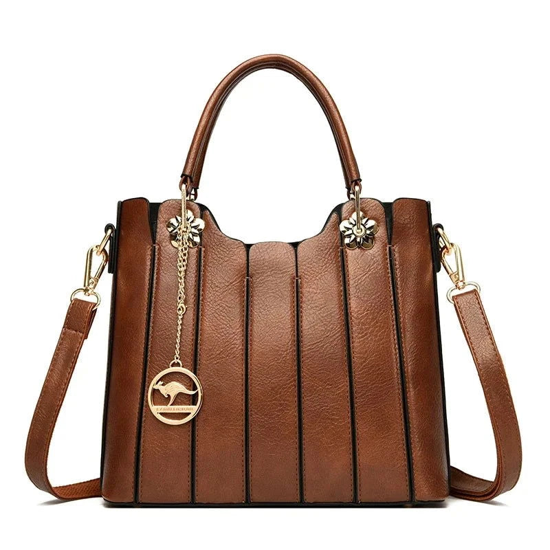 Serelune Panelled Leather Tote - Vellegra