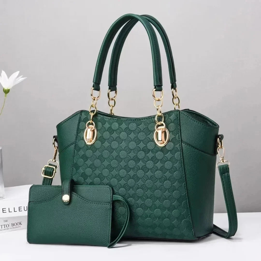 Serena Embossed Tote Set - Vellegra