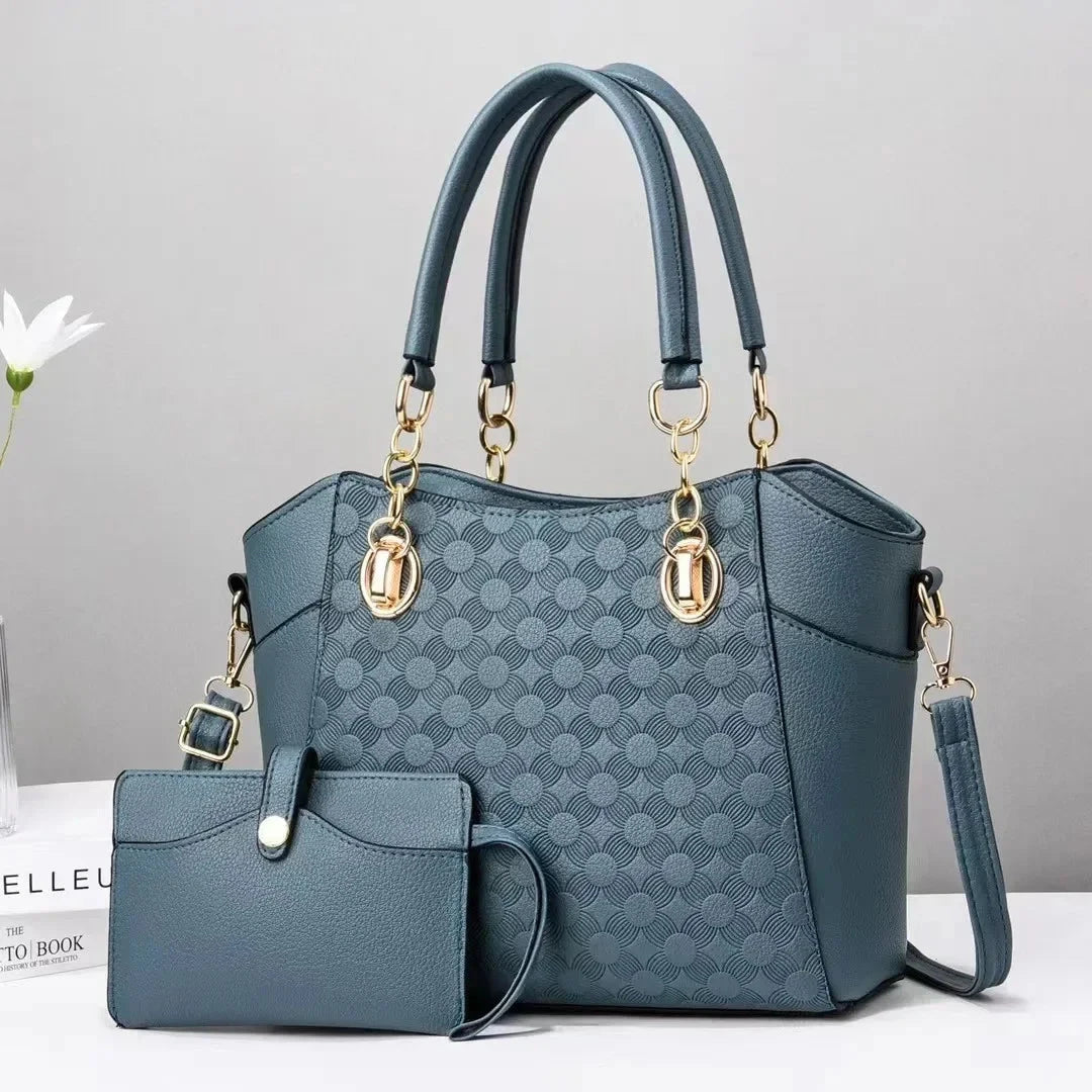 Serena Embossed Tote Set - Vellegra