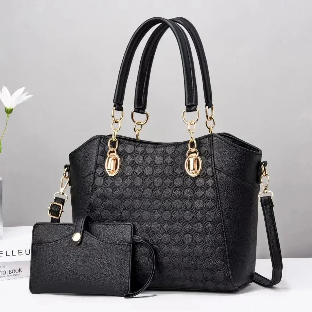 Serena Embossed Tote Set - Vellegra