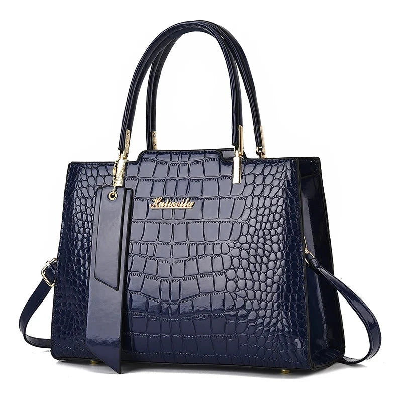 Serenova Luxe Croco-Print Tote Bag - VELLEGRA