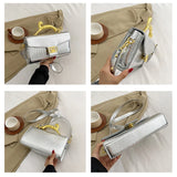 Lucerra Panther Handle Bag – Croc-Embossed Luxe Crossbody Clutch