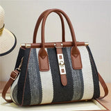 Solara Woven Stripe Satchel - Vellegra