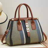 Solara Woven Stripe Satchel - Vellegra
