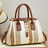 Solara Woven Stripe Satchel - Vellegra