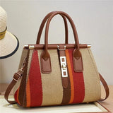 Solara Woven Stripe Satchel - Vellegra