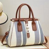 Solara Woven Stripe Satchel - Vellegra