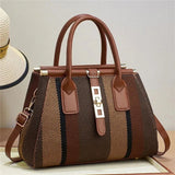 Solara Woven Stripe Satchel - Vellegra