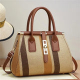 Solara Woven Stripe Satchel - Vellegra
