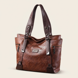 Sorellina Vintage Structured Leather Tote - Vellegra