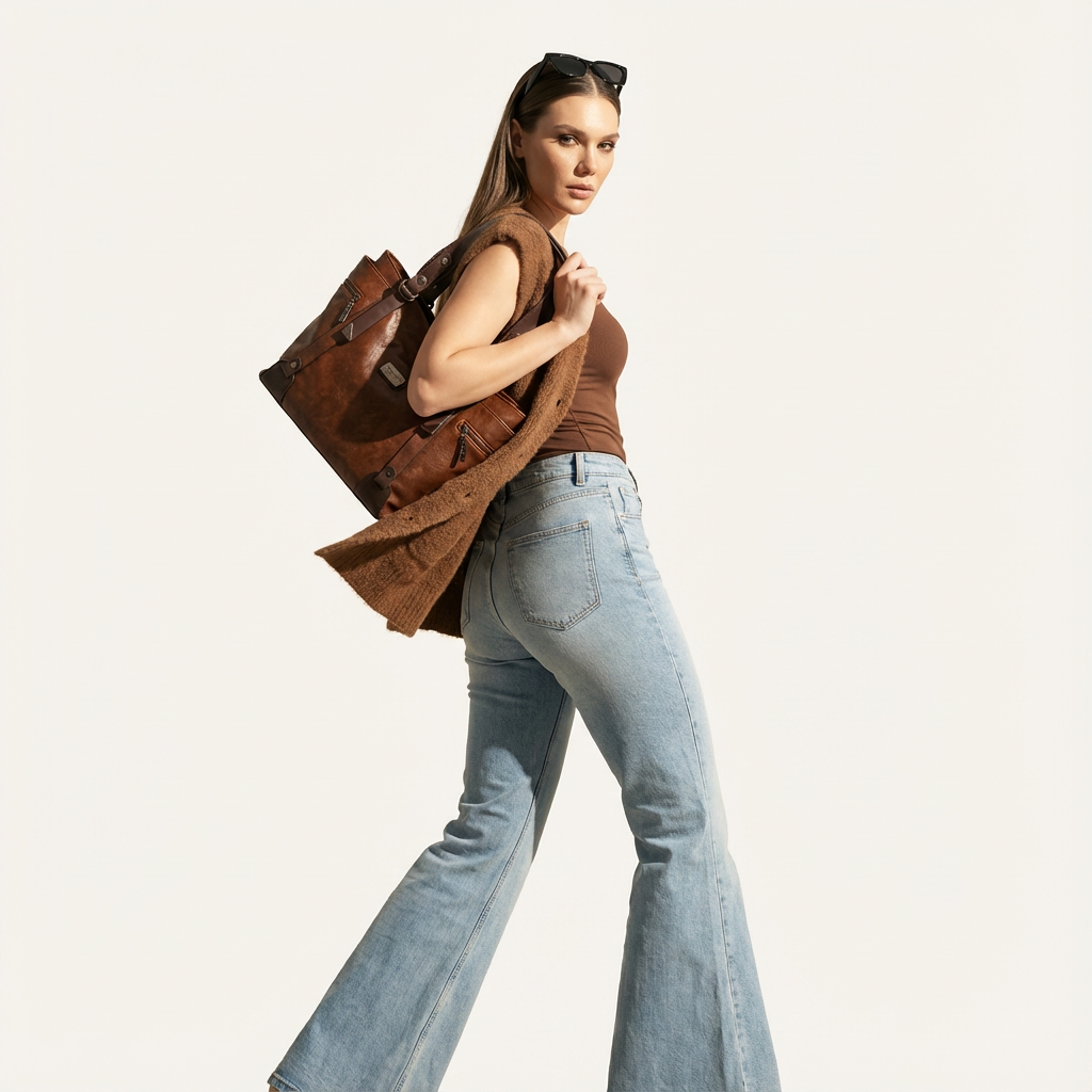 Sorellina Vintage Structured Leather Tote - Vellegra