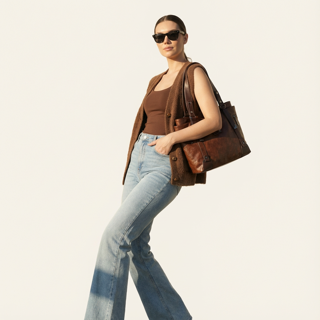 Sorellina Vintage Structured Leather Tote - Vellegra