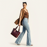 Sorellina Vintage Structured Leather Tote - Vellegra