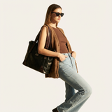 Sorellina Vintage Structured Leather Tote - Vellegra