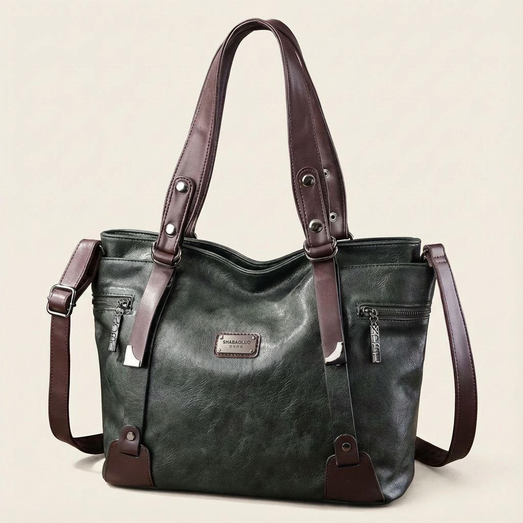 Sorellina Vintage Structured Leather Tote - Vellegra