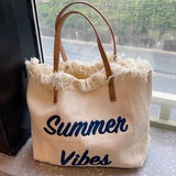 Summer Vibes Canvas Tote for Beach and Casual Days - Vellegra
