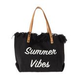 Summer Vibes Canvas Tote for Beach and Casual Days - Vellegra