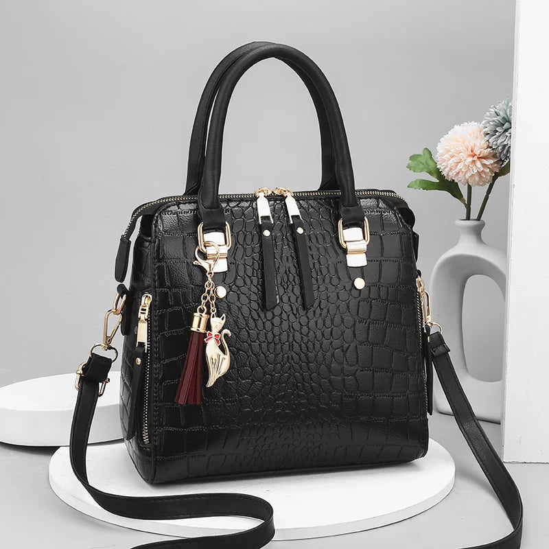The Leontine Croco Satchel - Vellegra