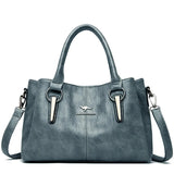Triple Zip Soft Leather Shoulder Tote - VELLEGRA