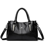Triple Zip Soft Leather Shoulder Tote - VELLEGRA