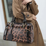 Valmira Fierce Embossed Leather Boston Bag - Vellegra