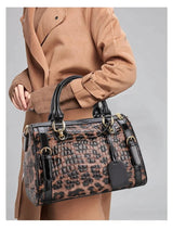 Valmira Fierce Embossed Leather Boston Bag - Vellegra