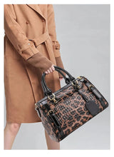 Valmira Fierce Embossed Leather Boston Bag - Vellegra