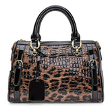 Valmira Fierce Embossed Leather Boston Bag - Vellegra