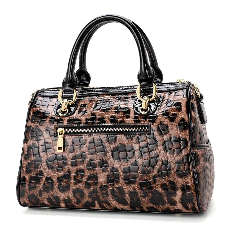 Valmira Fierce Embossed Leather Boston Bag - Vellegra