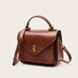 Vellegra Eldara Genuine Leather Top-Handle Crossbody Bag - Vellegra