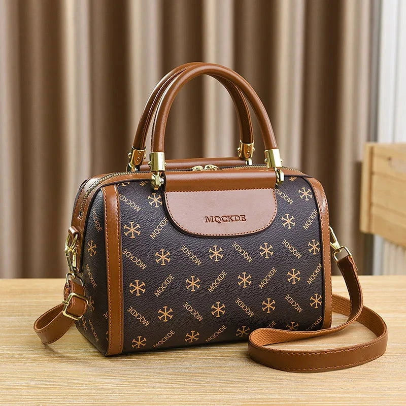 Vienza Monogram Boston Satchel - Vellegra