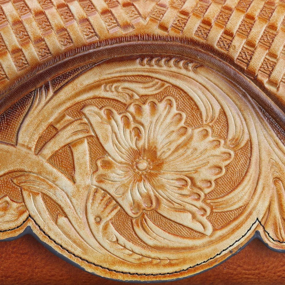 Vintage Embossed Leather Wristlet Wallet with Organizer - Vellegra